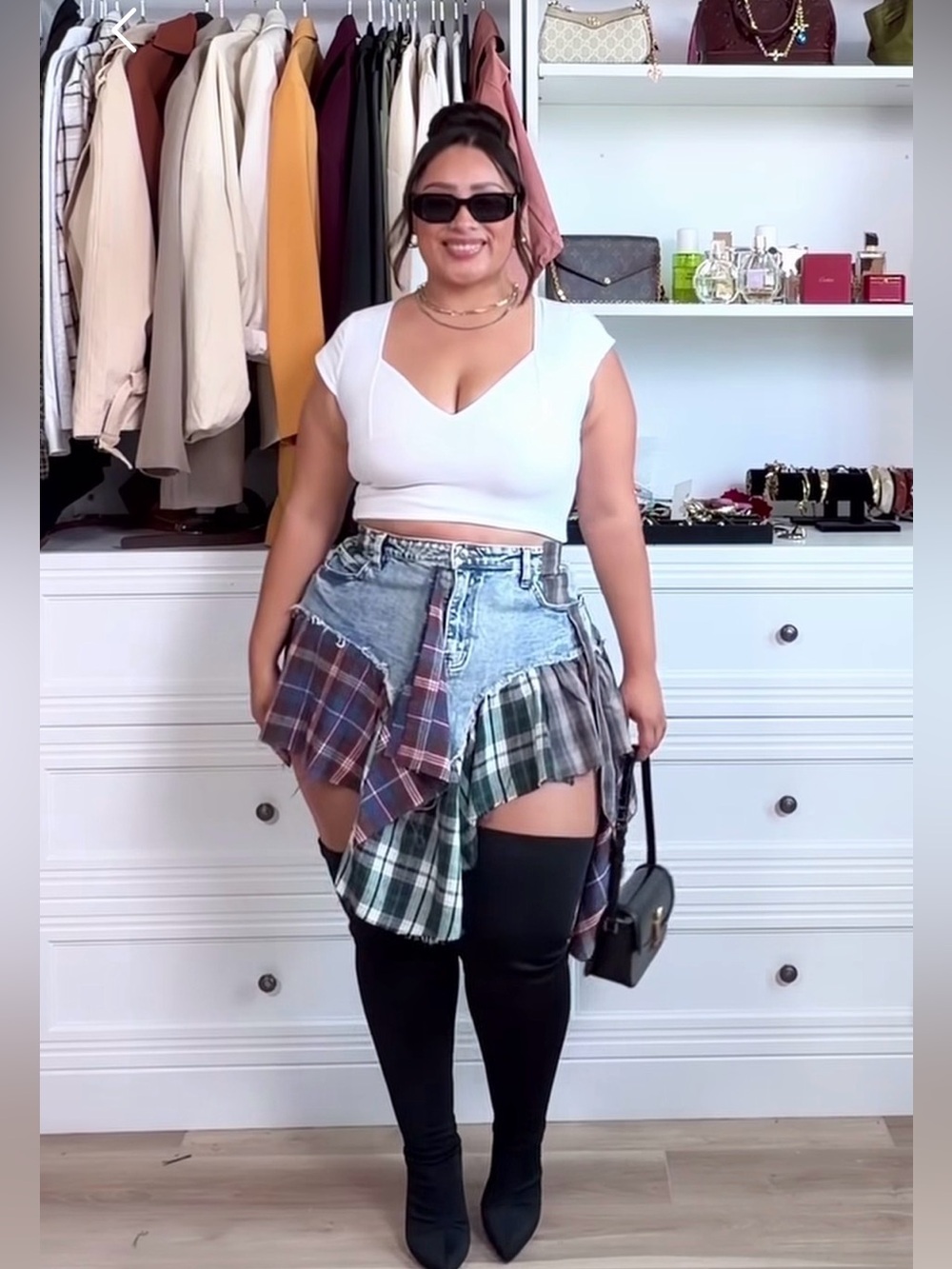 Jean/ flannel skirt